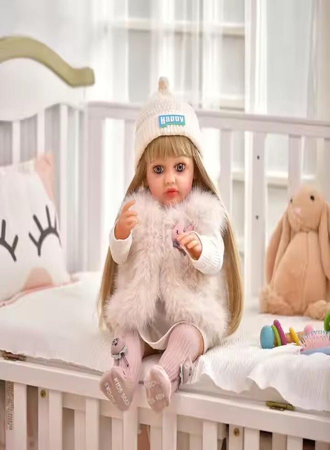 RABJET دمية طفل حديث الولادة واقعية من رابجيت، مقاس 22 بوصة، مصنوعة من السيليكون الناعم، هدية مثالية للفتيات من عمر 3 سنوات فما فوق (متعددة الألوان). - Image 3